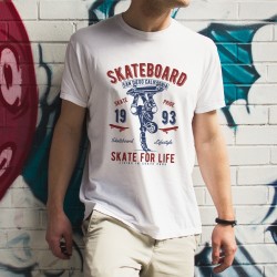 Skateboard - Unisex White Tee Shirt