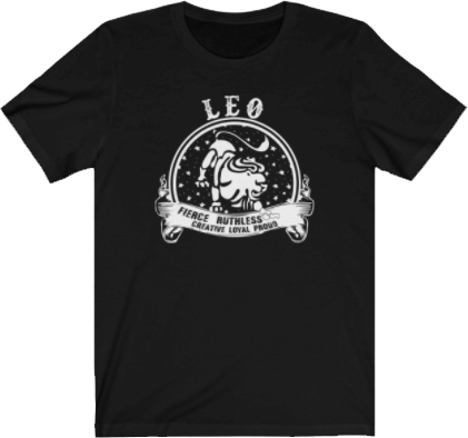 Leo Horoscope - Leo Zodiac Sign Black T-Shirt. Leo Tee - Black Unisex T-shirt