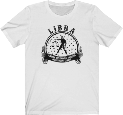 Libra Horoscope - Libra Zodiac Sign White Tee. Libra T Shirt - White Unisex Tee