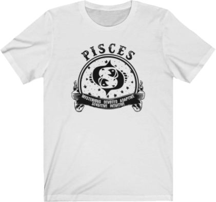 Pisces Horoscope - Pisces Zodiac Sign White Tee. Pisces T Shirt - White Unisex Tee